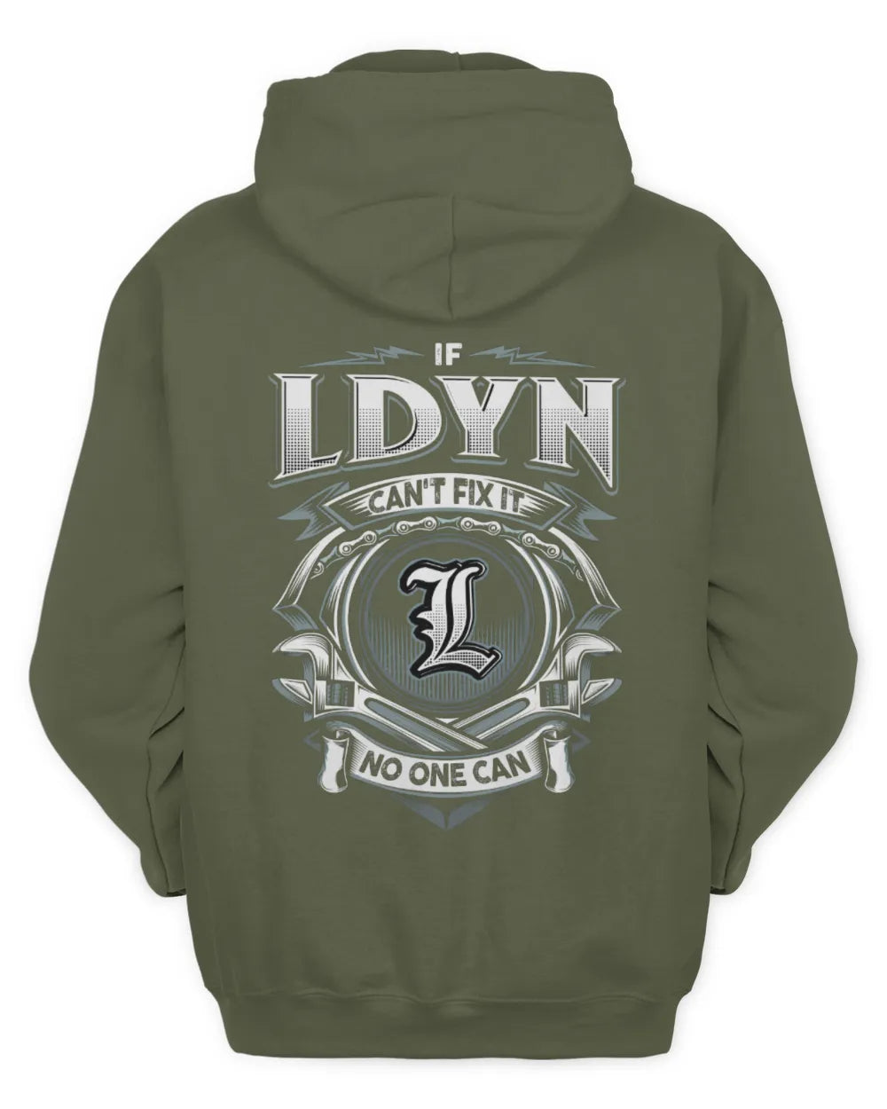 LDYN AP81-K4-626 - Personalized Ahmed Quote Apparel “If Ahmed Can't Fix It, No One Can” - Unisex Hoodie - Military Green
