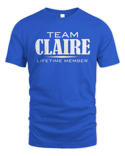 CLAIRE BL62-K4-128 - Personalized “Team NAME Lifetime Member” - Unisex Standard T-Shirt - Royal