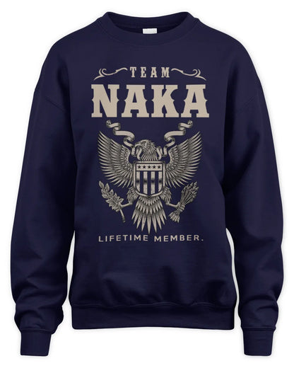 NAKA TP06-K82 – Personalized Classic Style Apparel “Team NAME Lifetime Member” - Unisex Sweatshirt - Navy