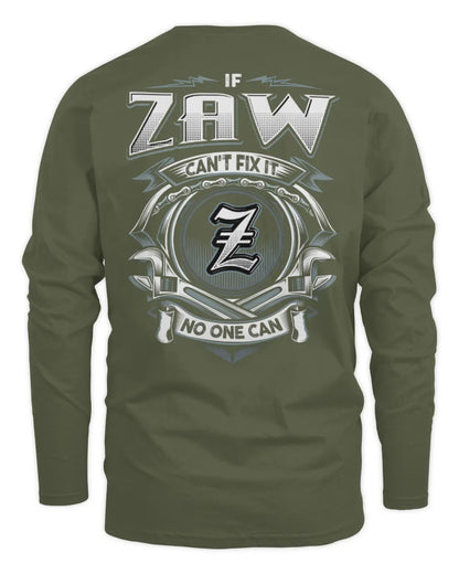 ZAW AP81-K4-626 - Personalized Ahmed Quote Apparel “If Ahmed Can't Fix It, No One Can” - Men's Long Sleeved T-Shirt - Military Green