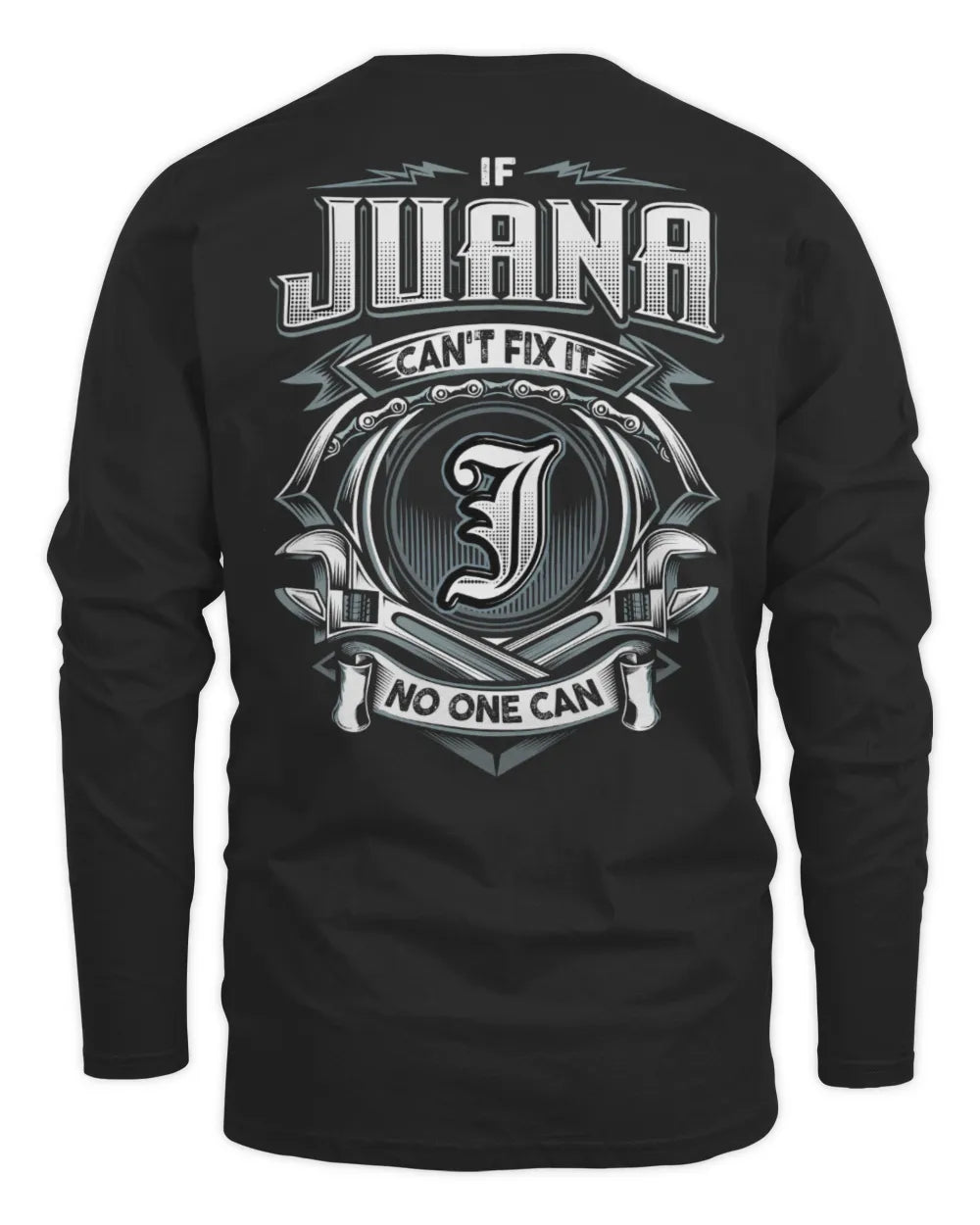 JUANA AP81-K4-626 - Personalized Ahmed Quote Apparel “If Ahmed Can't Fix It, No One Can” - Men's Long Sleeved T-Shirt - Black