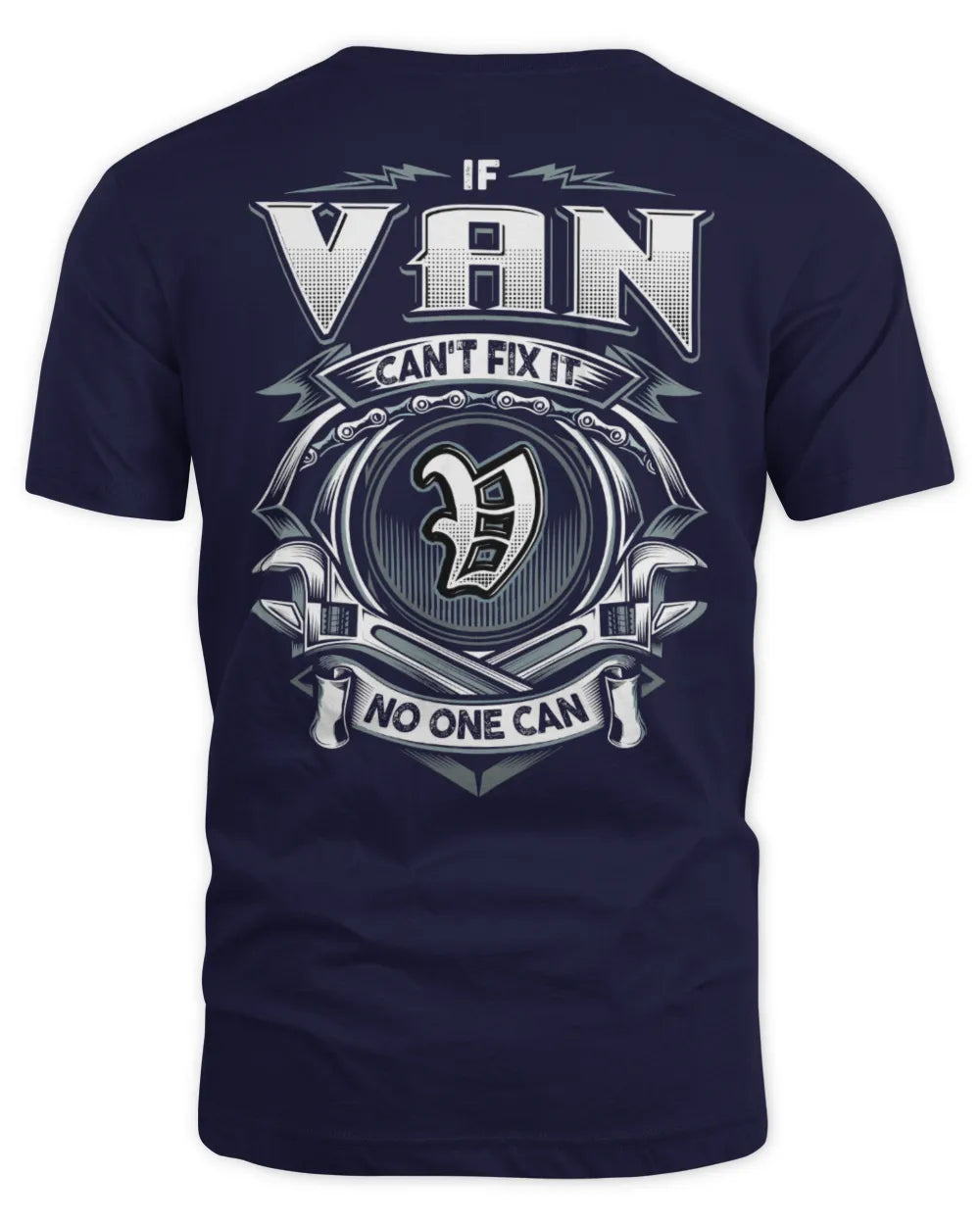 VAN AP81-K4-626 - Personalized Ahmed Quote Apparel “If Ahmed Can't Fix It, No One Can” - Unisex Standard T-Shirt - Navy