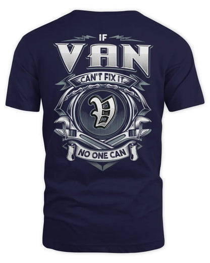VAN AP81-K4-626 - Personalized Ahmed Quote Apparel “If Ahmed Can't Fix It, No One Can” - Unisex Standard T-Shirt - Navy