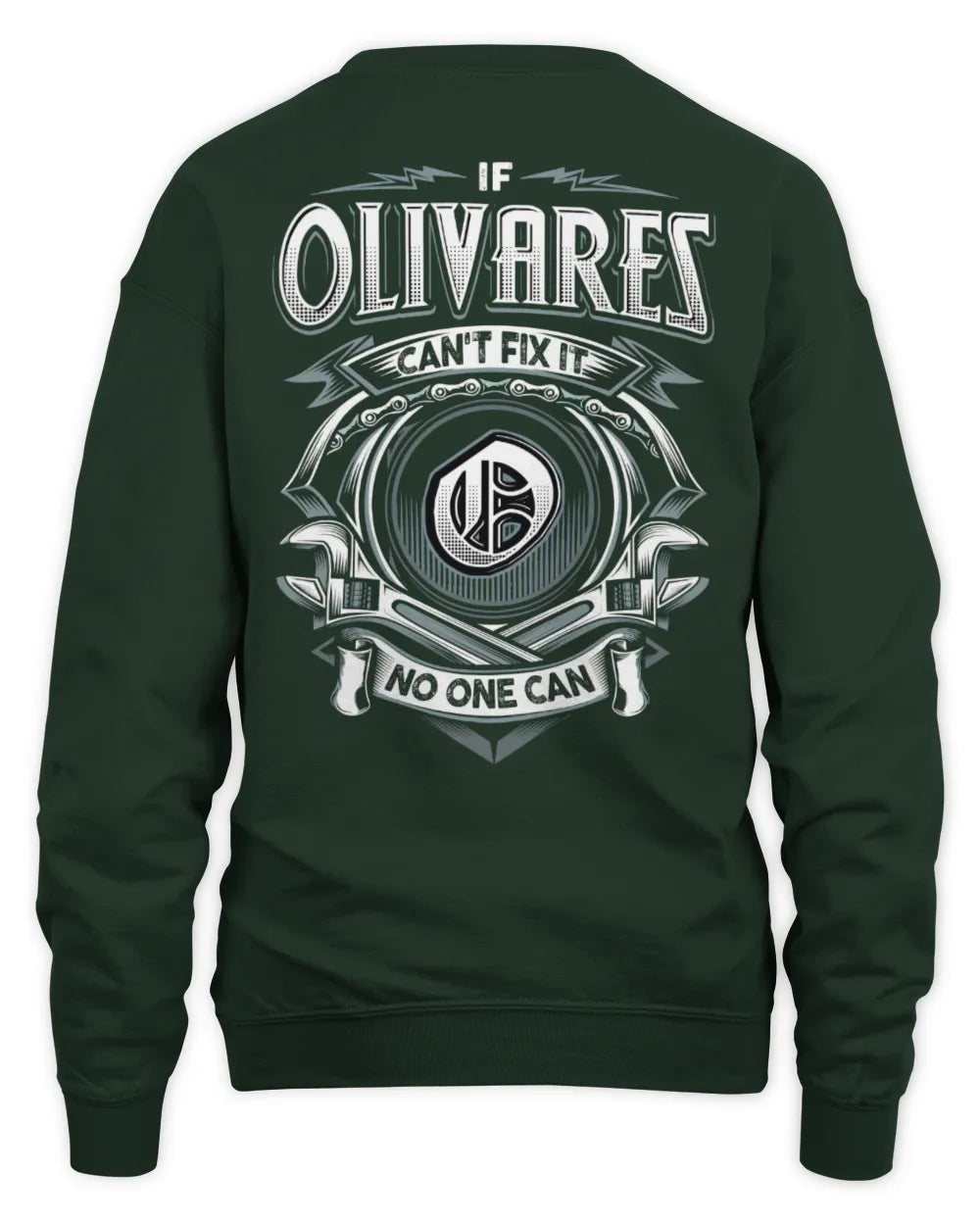 OLIVARES AP81-K4-626 - Personalized Ahmed Quote Apparel “If Ahmed Can't Fix It, No One Can” - Unisex Sweatshirt - Forest Green