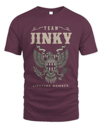 JINKY TP06-K82 – Personalized Classic Style Apparel “Team NAME Lifetime Member” - Unisex Standard T-Shirt - Maroon