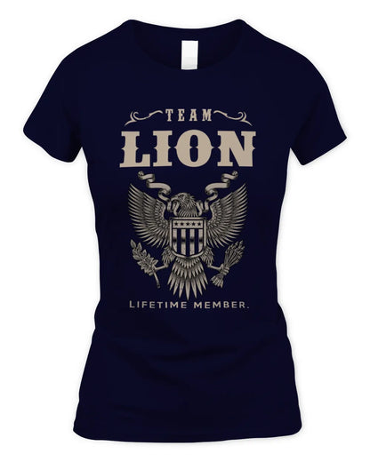 LION TP06-K82 – Personalized Classic Style Apparel “Team NAME Lifetime Member” - Women's Standard T-Shirt - Navy