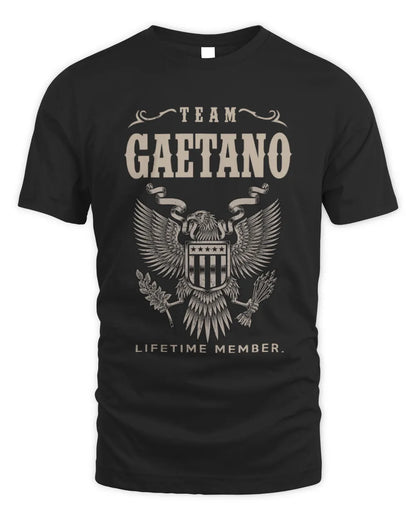 GAETANO TP06-K82 – Personalized Classic Style Apparel “Team NAME Lifetime Member” - Unisex Standard T-Shirt - Black