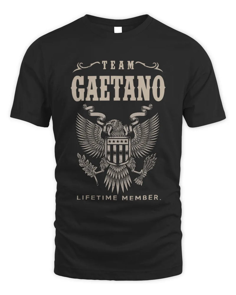 GAETANO TP06-K82 – Personalized Classic Style Apparel “Team NAME Lifetime Member” - Unisex Standard T-Shirt - Black