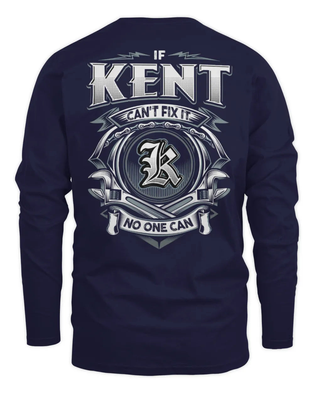 KENT AP81-K4-626 - Personalized Ahmed Quote Apparel “If Ahmed Can't Fix It, No One Can” - Men's Long Sleeved T-Shirt - Navy