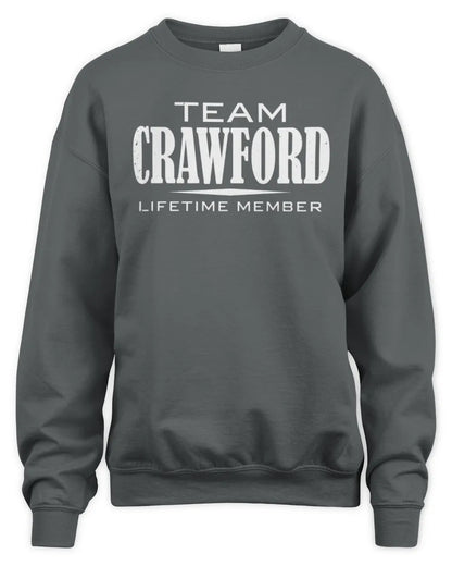 CRAWFORD BL62-K4-128 - Personalized “Team NAME Lifetime Member” - Unisex Sweatshirt - Charcoal
