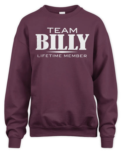 BILLY BL62-K4-128 - Personalized “Team NAME Lifetime Member” - Unisex Sweatshirt - Maroon