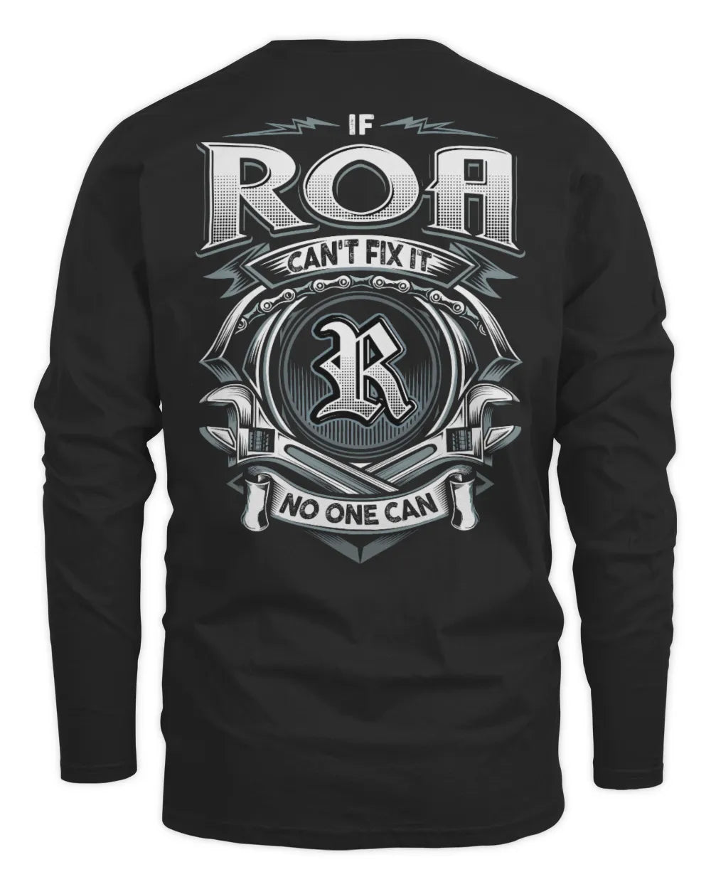 ROA AP81-K4-626 - Personalized Ahmed Quote Apparel “If Ahmed Can't Fix It, No One Can” - Men's Long Sleeved T-Shirt - Black