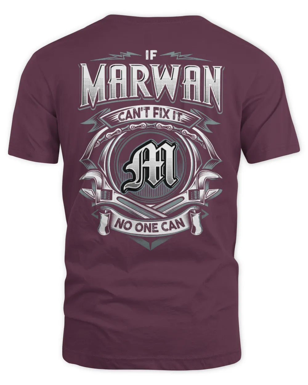 MARWAN AP81-K4-626 - Personalized Ahmed Quote Apparel “If Ahmed Can't Fix It, No One Can” - Unisex Standard T-Shirt - Maroon