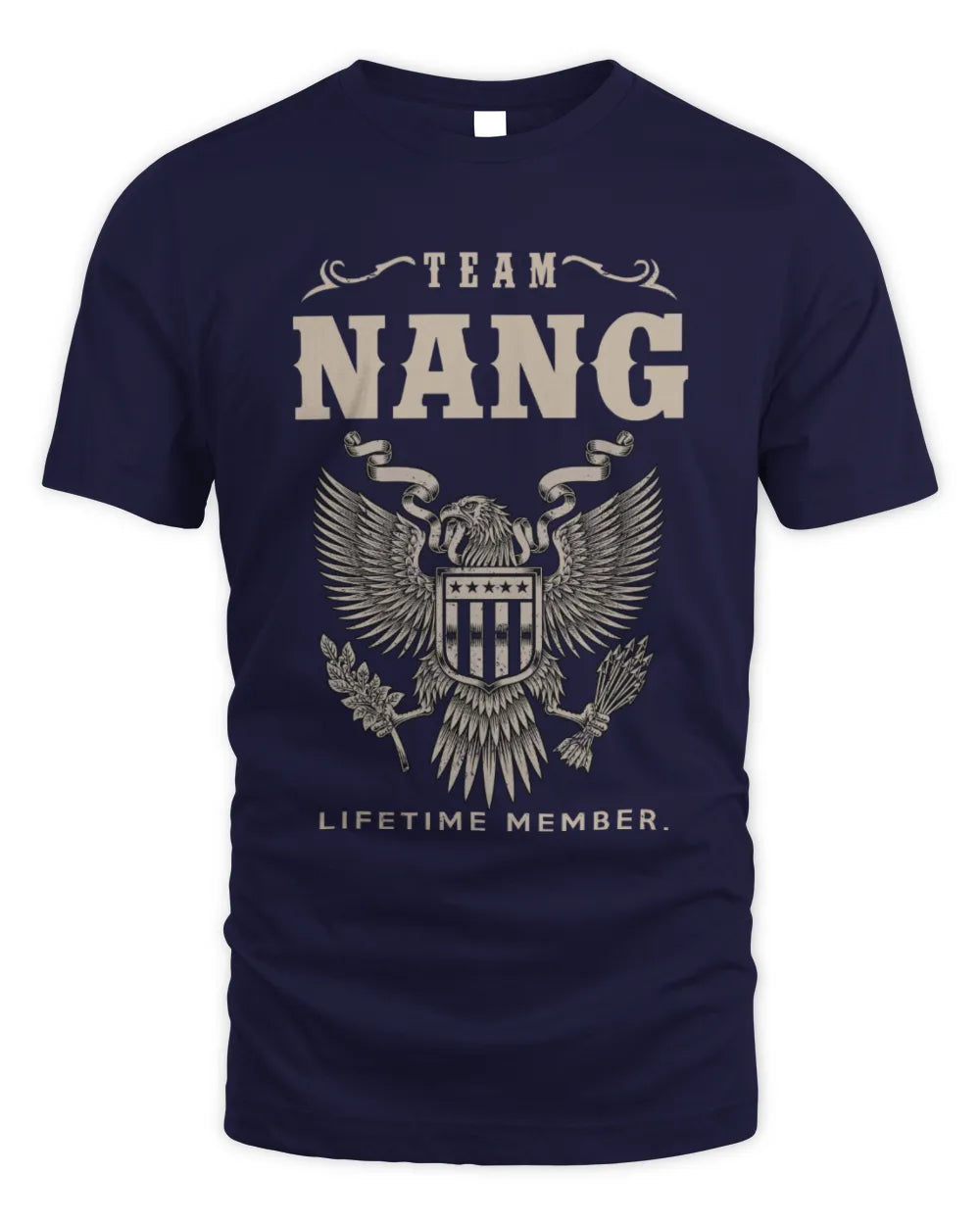 NANG TP06-K82 – Personalized Classic Style Apparel “Team NAME Lifetime Member” - Unisex Standard T-Shirt - Navy