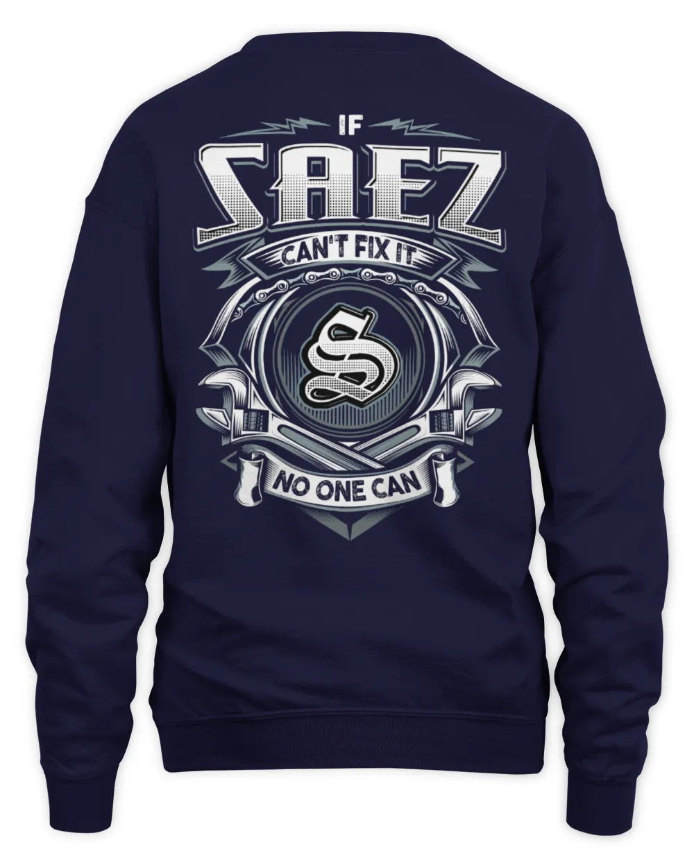SAEZ AP81-K4-626 - Personalized Ahmed Quote Apparel “If Ahmed Can't Fix It, No One Can” - Unisex Sweatshirt - Navy