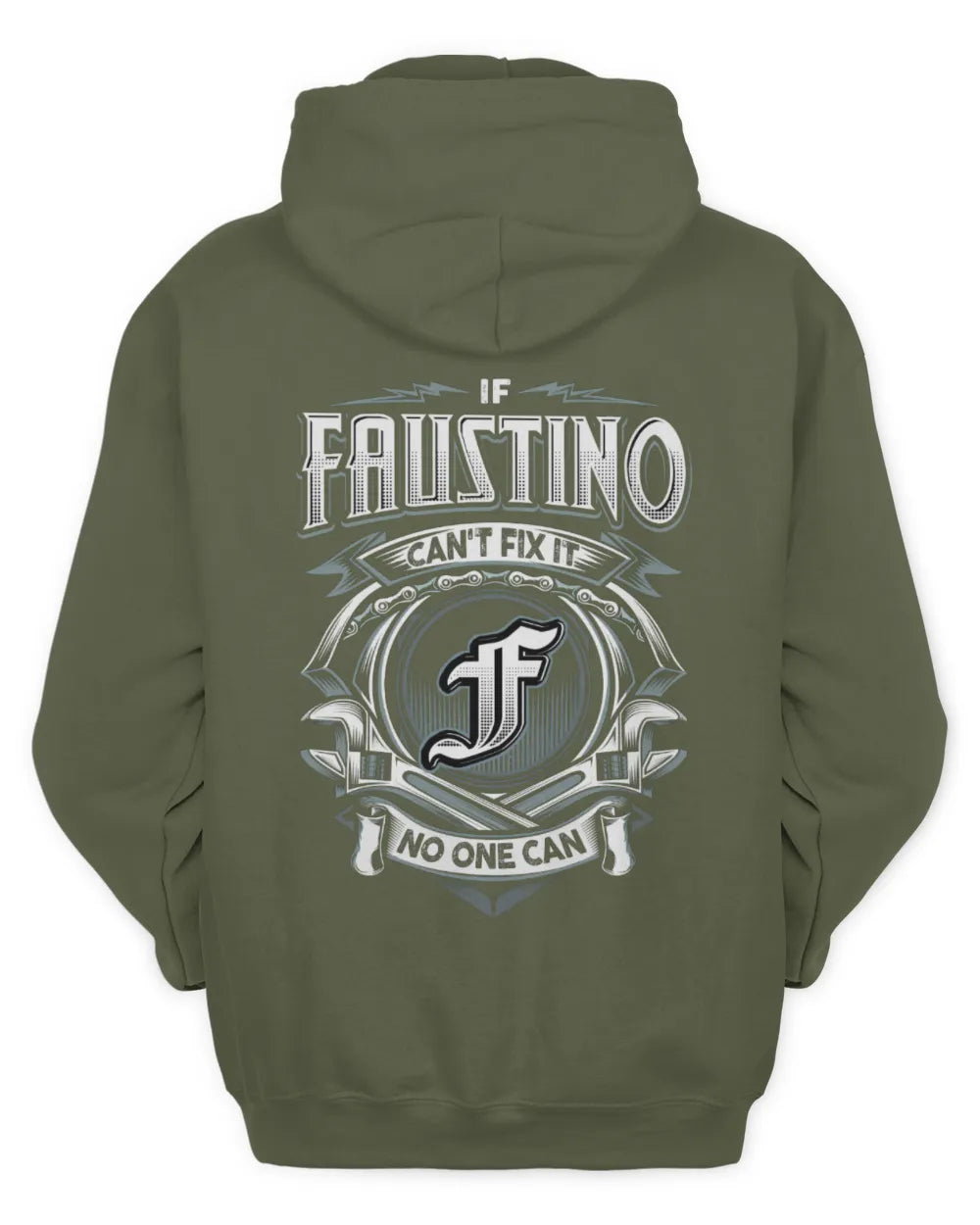 FAUSTINO AP81-K4-626 - Personalized Ahmed Quote Apparel “If Ahmed Can't Fix It, No One Can” - Unisex Hoodie - Military Green