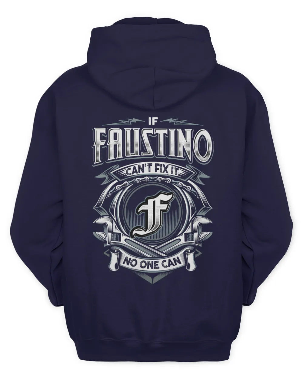 FAUSTINO AP81-K4-626 - Personalized Ahmed Quote Apparel “If Ahmed Can't Fix It, No One Can” - Unisex Hoodie - Navy