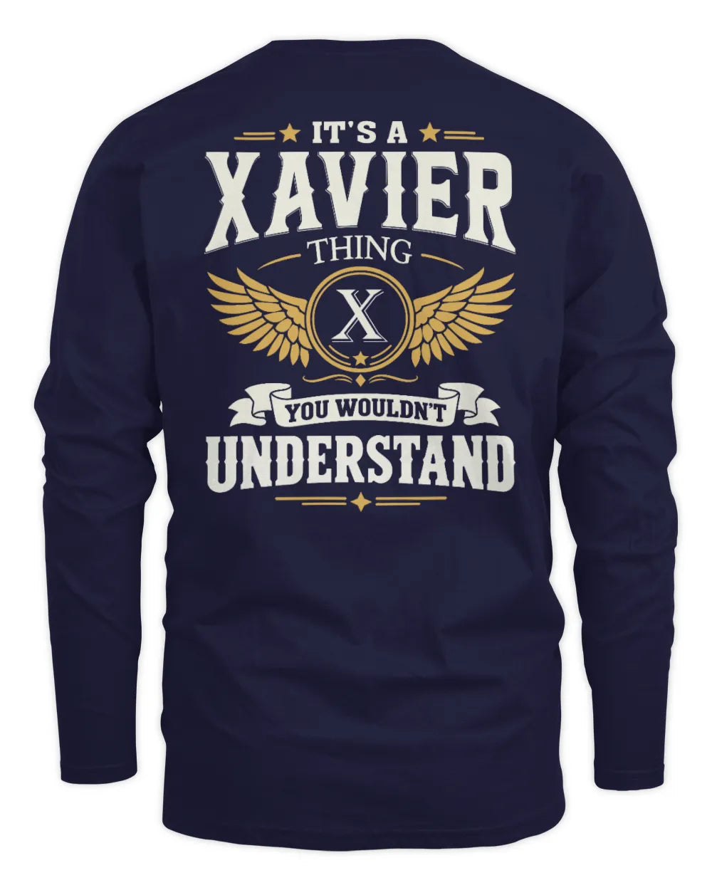 XAVIER KT06-M008 It’s a [NAME] Thing – You Wouldn’t Understand | Personalized Vintage T-Shirt - Men's Long Sleeved T-Shirt - Navy