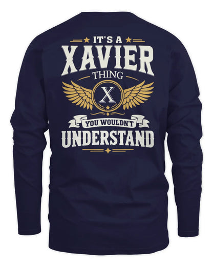 XAVIER KT06-M008 It’s a [NAME] Thing – You Wouldn’t Understand | Personalized Vintage T-Shirt - Men's Long Sleeved T-Shirt - Navy