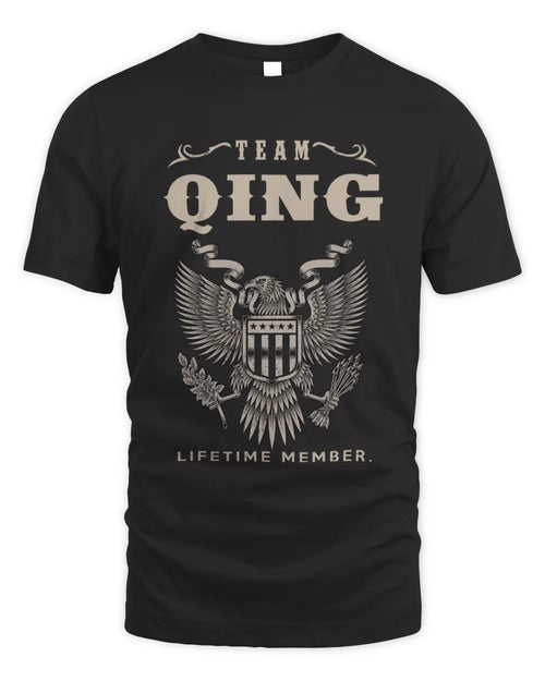 QING TP06-K82 – Personalized Classic Style Apparel “Team NAME Lifetime Member” - Unisex Standard T-Shirt - Black