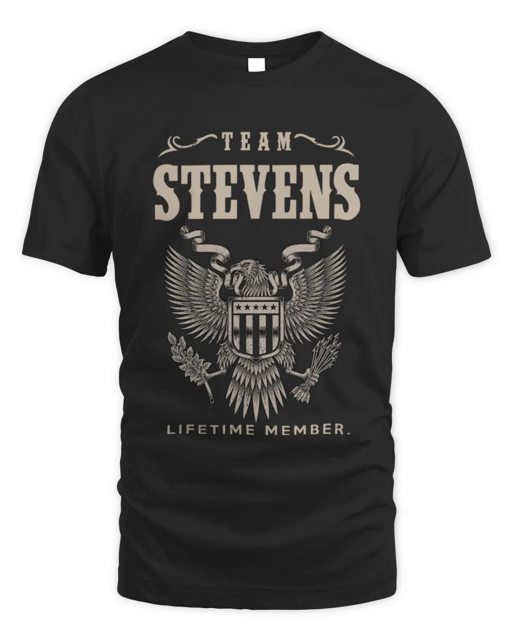STEVENS TP06-K82 – Personalized Classic Style Apparel “Team NAME Lifetime Member” - Unisex Standard T-Shirt - Black