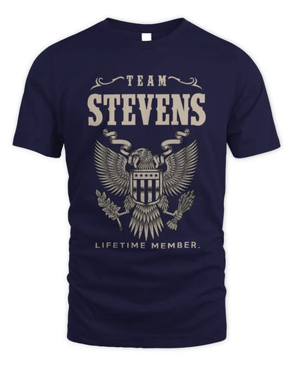 STEVENS TP06-K82 – Personalized Classic Style Apparel “Team NAME Lifetime Member” - Unisex Standard T-Shirt - Navy