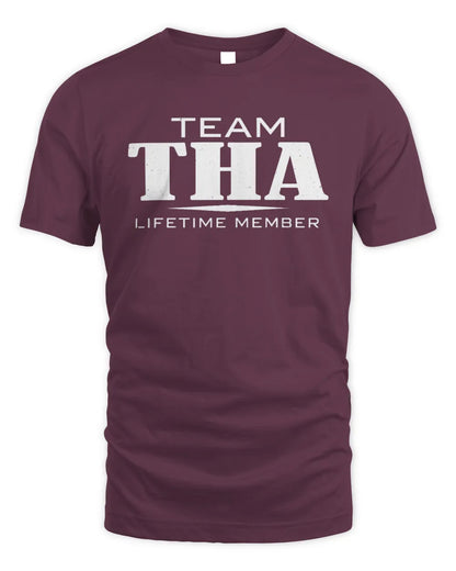 THA BL62-K4-128 - Personalized “Team NAME Lifetime Member” - Unisex Standard T-Shirt - Maroon