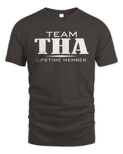THA BL62-K4-128 - Personalized “Team NAME Lifetime Member” - Unisex Standard T-Shirt - Dark Chocolate