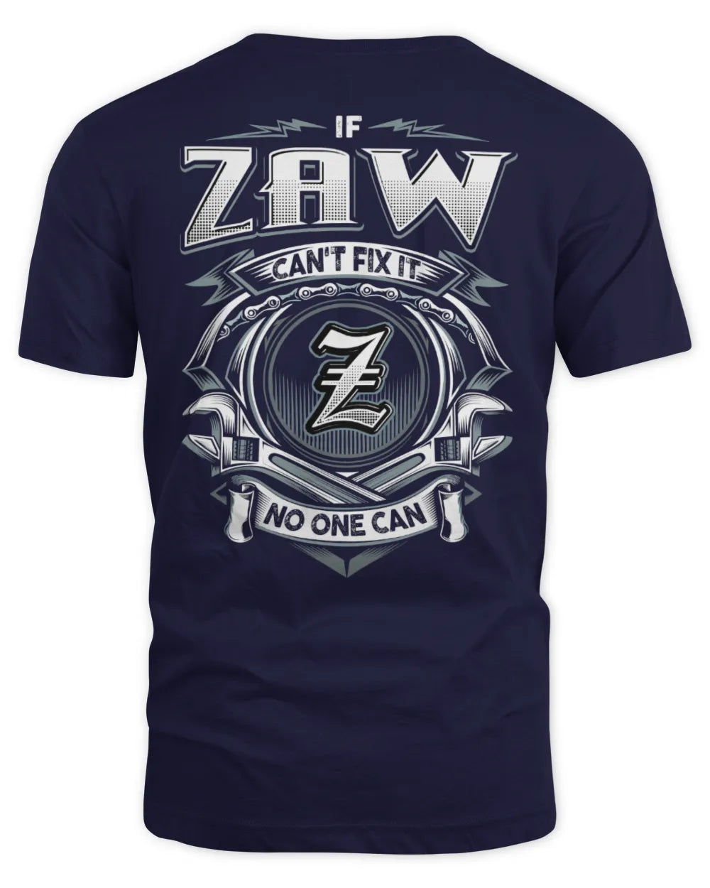 ZAW AP81-K4-626 - Personalized Ahmed Quote Apparel “If Ahmed Can't Fix It, No One Can” - Unisex Standard T-Shirt - Navy