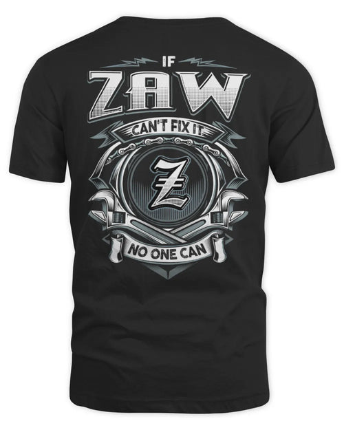 ZAW AP81-K4-626 - Personalized Ahmed Quote Apparel “If Ahmed Can't Fix It, No One Can” - Unisex Standard T-Shirt - Black