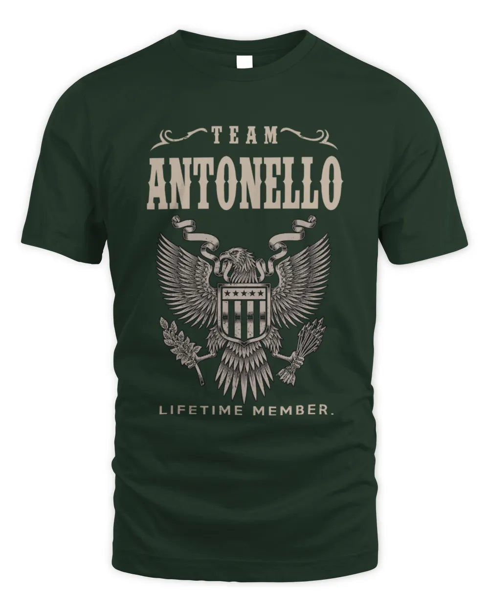 ANTONELLO TP06-K82 – Personalized Classic Style Apparel “Team NAME Lifetime Member” - Unisex Standard T-Shirt - Forest Green