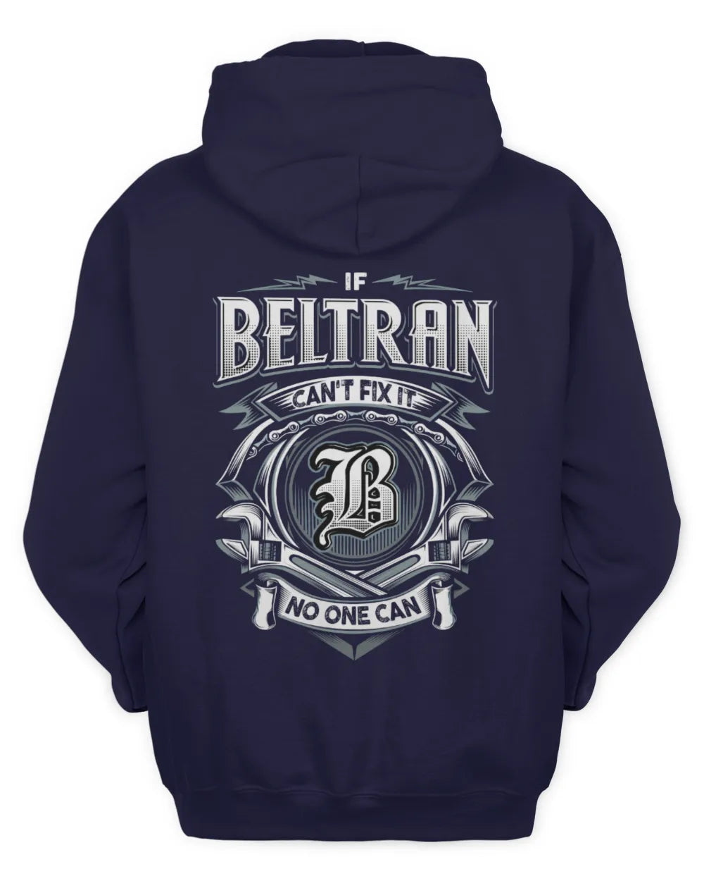 BELTRAN AP81-K4-626 - Personalized Ahmed Quote Apparel “If Ahmed Can't Fix It, No One Can” - Unisex Hoodie - Navy