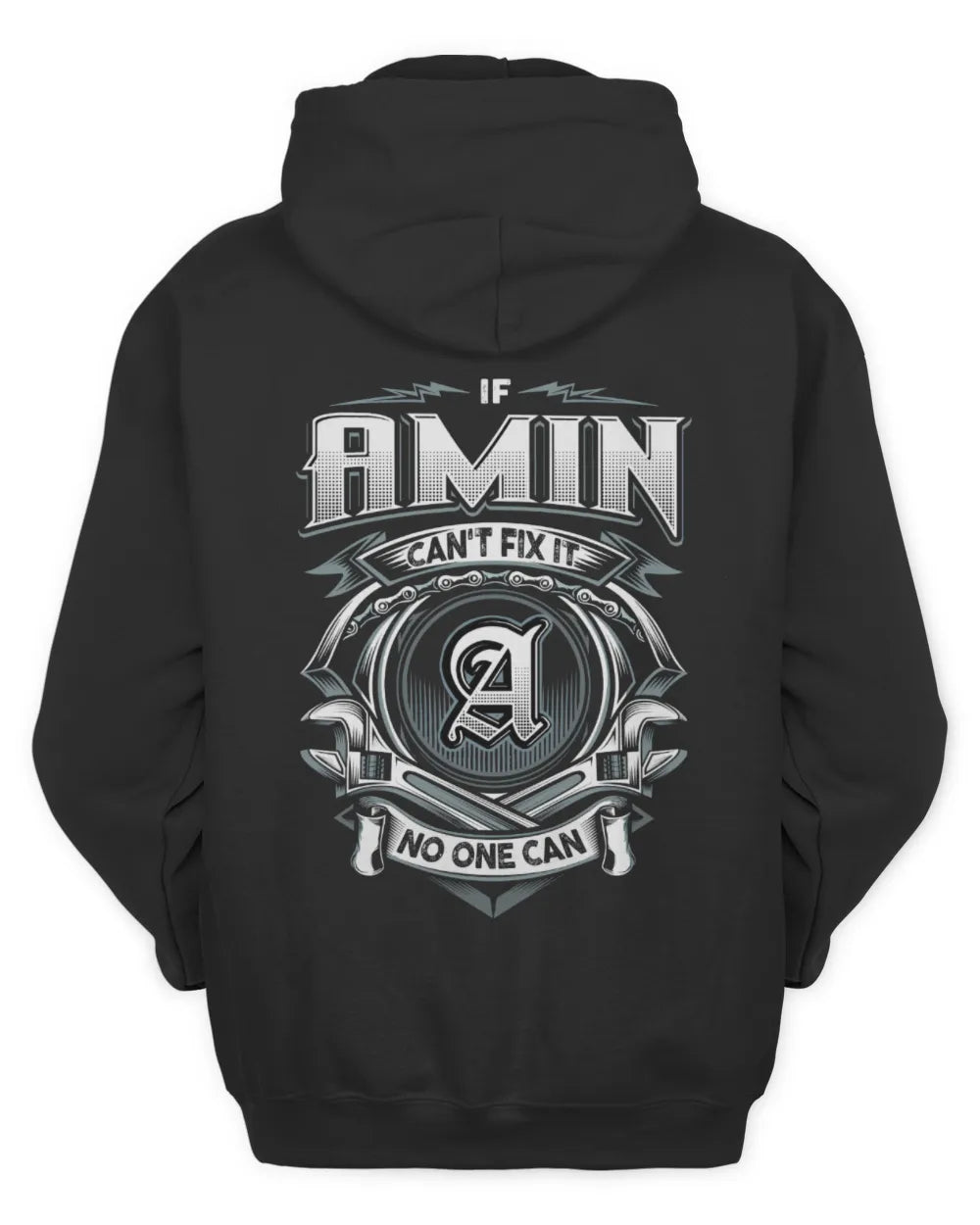 AMIN AP81-K4-626 - Personalized Ahmed Quote Apparel “If Ahmed Can't Fix It, No One Can” - Unisex Hoodie - Black