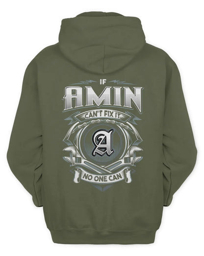 AMIN AP81-K4-626 - Personalized Ahmed Quote Apparel “If Ahmed Can't Fix It, No One Can” - Unisex Hoodie - Military Green