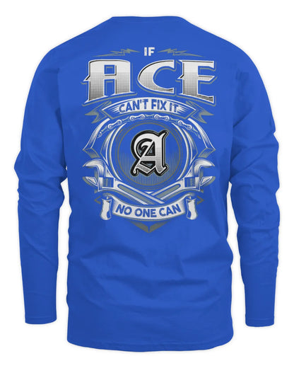 ACE AP81-K4-626 - Personalized Ahmed Quote Apparel “If Ahmed Can't Fix It, No One Can” - Men's Long Sleeved T-Shirt - Royal
