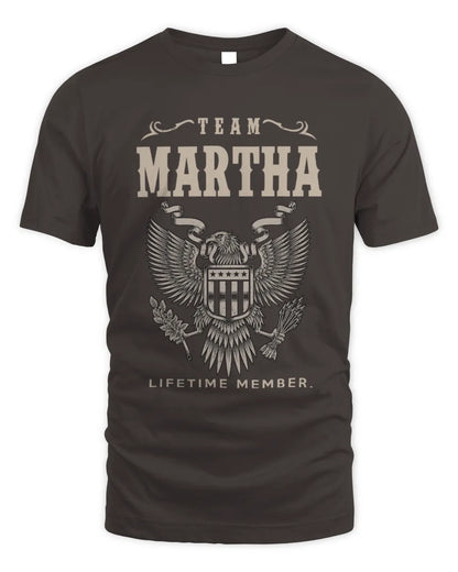MARTHA TP06-K82 – Personalized Classic Style Apparel “Team NAME Lifetime Member” - Unisex Standard T-Shirt - Dark Chocolate