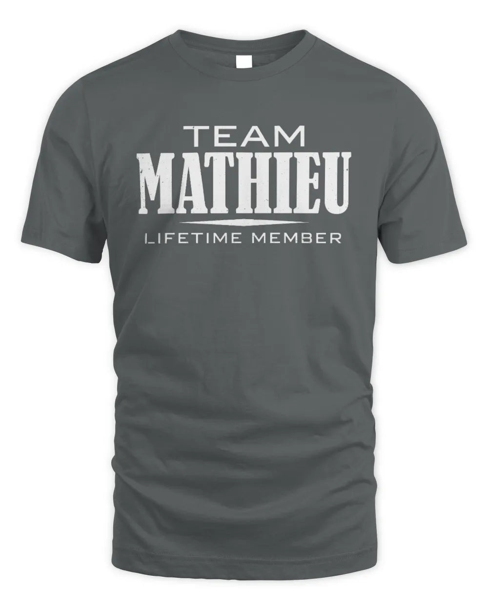MATHIEU BL62-K4-128 - Personalized “Team NAME Lifetime Member” - Unisex Standard T-Shirt - Charcoal