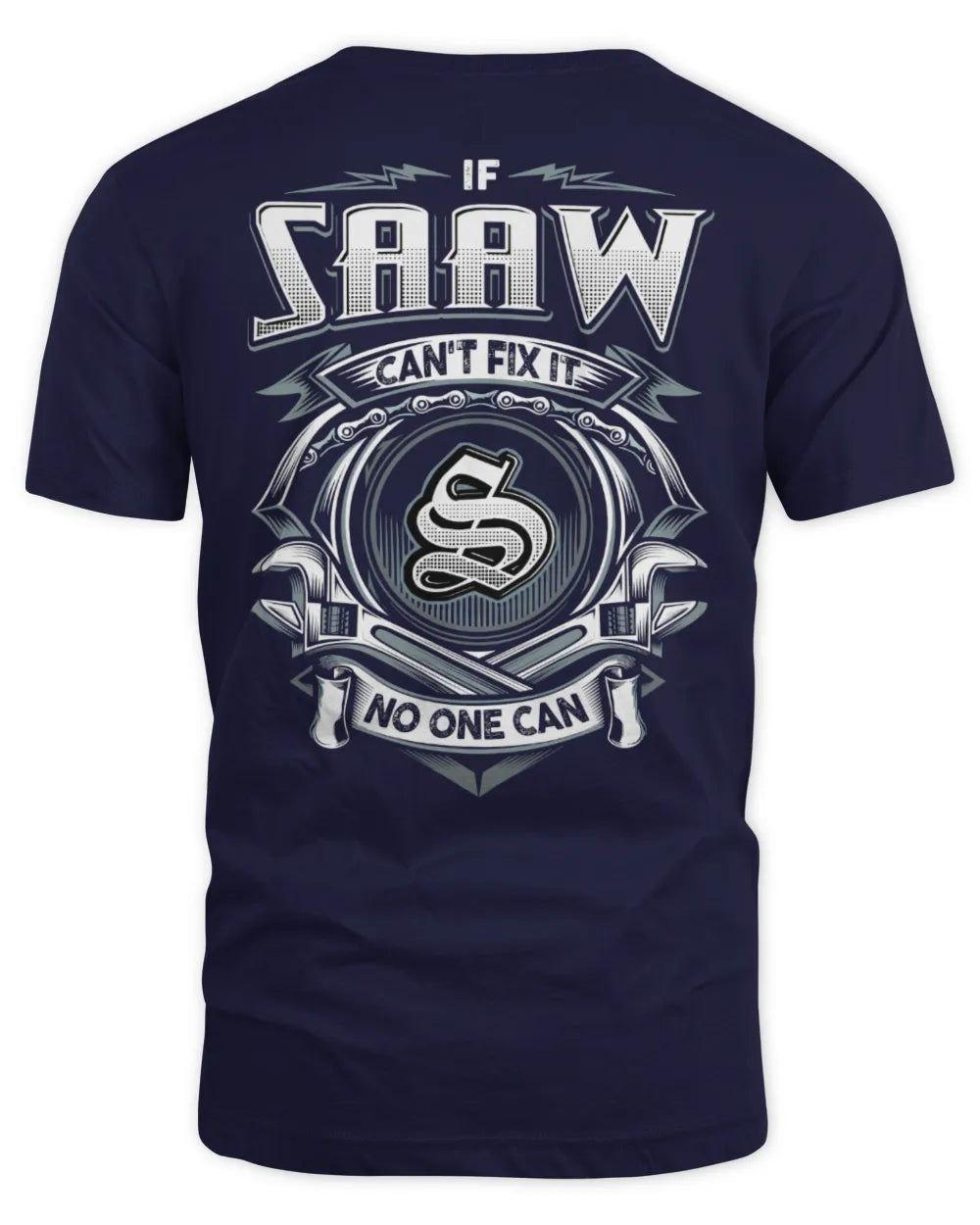 SAAW AP81-K4-626 - Personalized Ahmed Quote Apparel “If Ahmed Can't Fix It, No One Can” - Unisex Standard T-Shirt - Navy