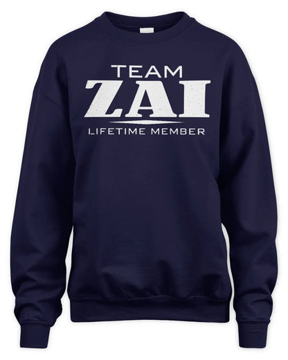 ZAI BL62-K4-128 - Personalized “Team NAME Lifetime Member” - Unisex Sweatshirt - Navy