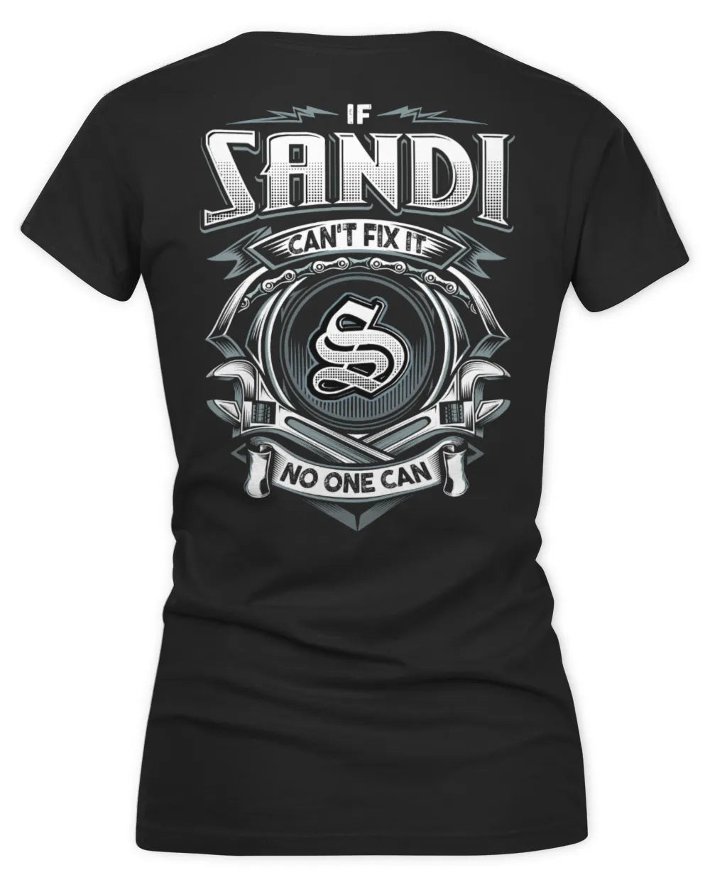 SANDI AP81-K4-626 - Personalized Ahmed Quote Apparel “If Ahmed Can't Fix It, No One Can” - Women's V-Neck T-Shirt - Black