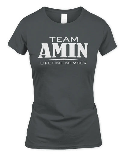 AMIN BL62-K4-128 - Personalized “Team NAME Lifetime Member” - Women's Standard T-Shirt - Charcoal
