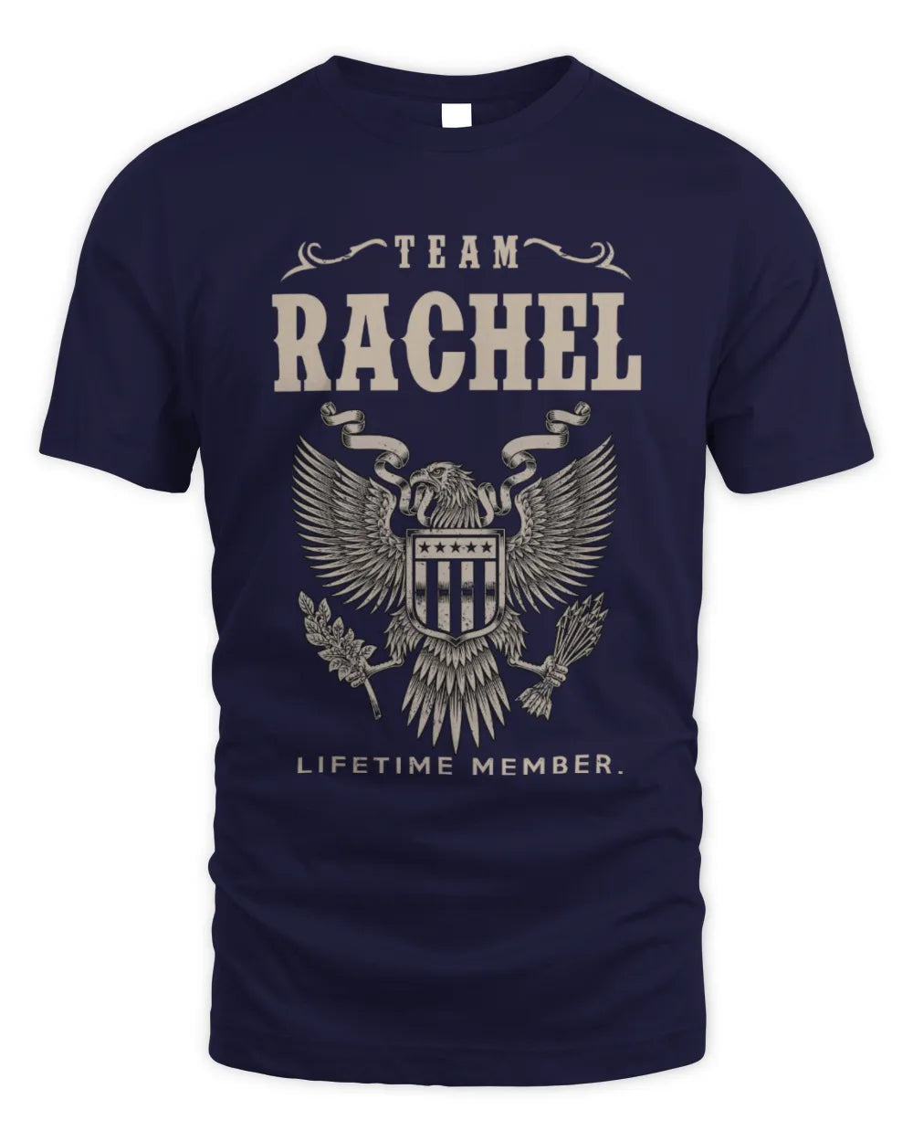 RACHEL TP06-K82 – Personalized Classic Style Apparel “Team NAME Lifetime Member” - Unisex Standard T-Shirt - Navy