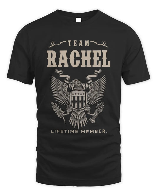 RACHEL TP06-K82 – Personalized Classic Style Apparel “Team NAME Lifetime Member” - Unisex Standard T-Shirt - Black