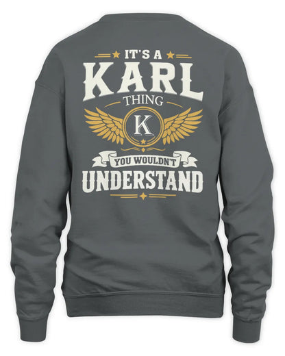 KARL KT06-M008 It’s a [NAME] Thing – You Wouldn’t Understand | Personalized Vintage T-Shirt - Unisex Sweatshirt - Charcoal