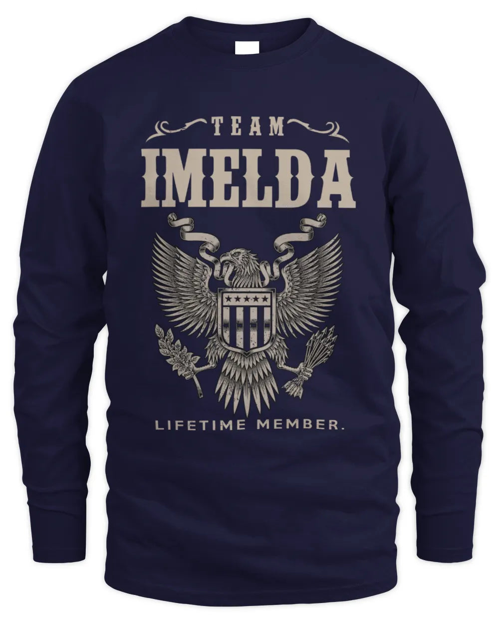 IMELDA TP06-K82 – Personalized Classic Style Apparel “Team NAME Lifetime Member” - Men's Long Sleeved T-Shirt - Navy