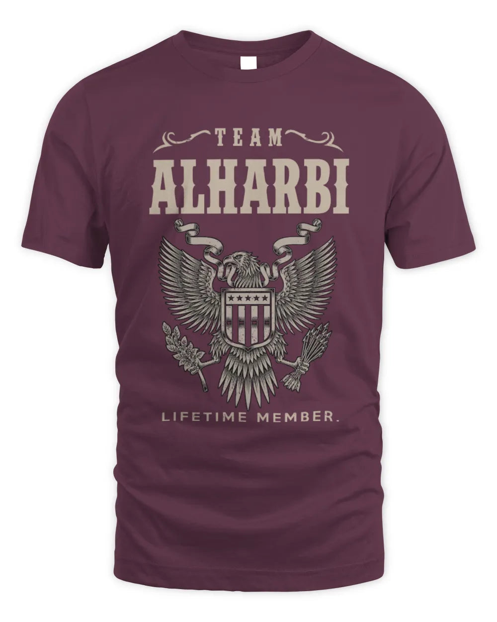 ALHARBI TP06-K82 – Personalized Classic Style Apparel “Team NAME Lifetime Member” - Unisex Standard T-Shirt - Maroon