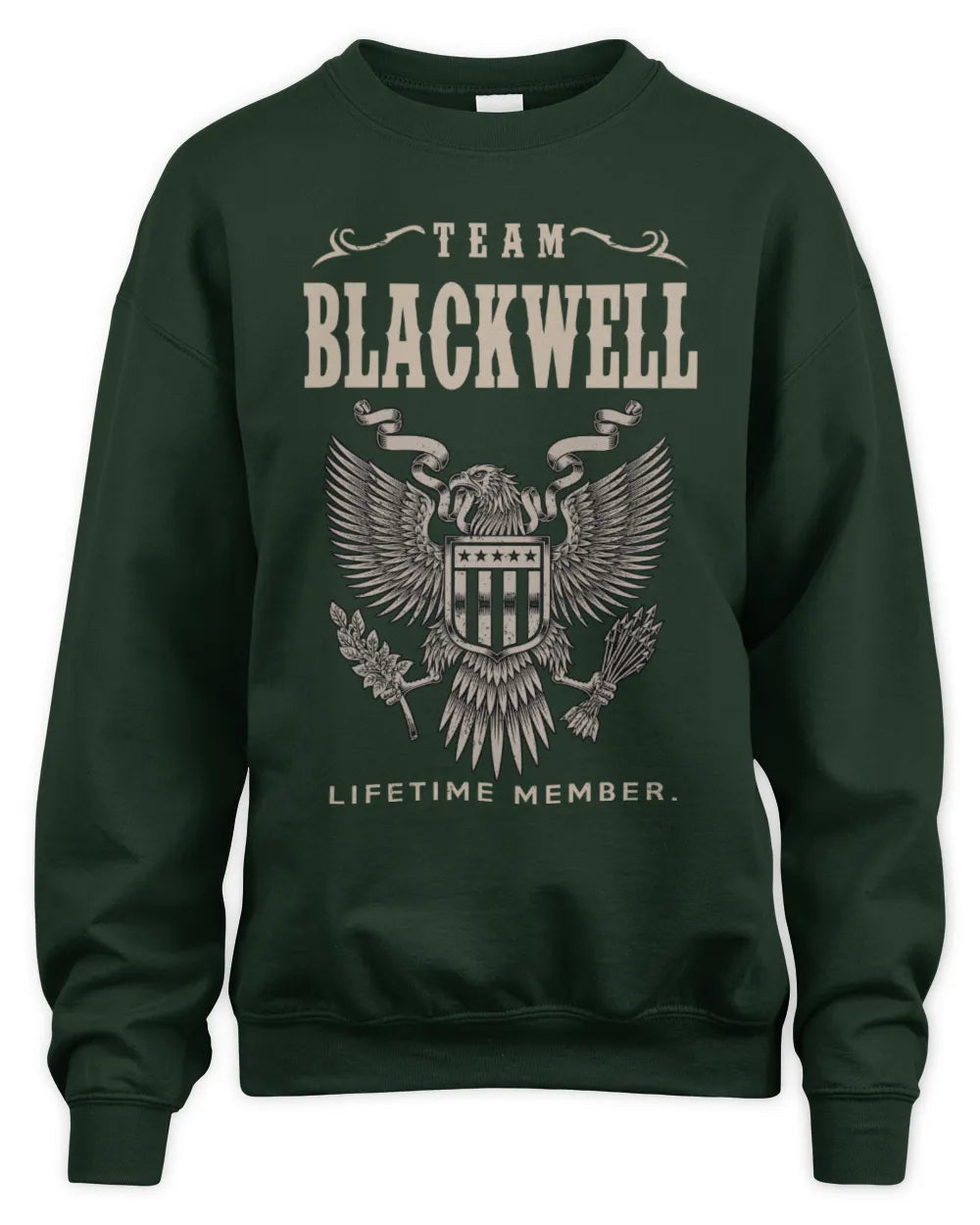 BLACKWELL TP06-K82 – Personalized Classic Style Apparel “Team NAME Lifetime Member” - Unisex Sweatshirt - Forest Green