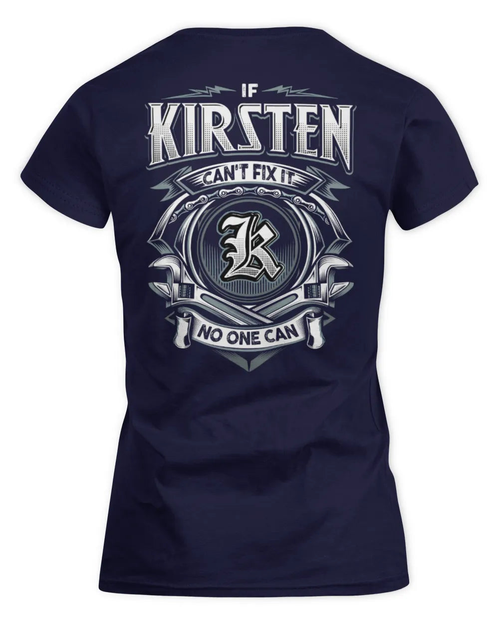 KIRSTEN AP81-K4-626 - Personalized Ahmed Quote Apparel “If Ahmed Can't Fix It, No One Can” - Women's Standard T-Shirt - Navy