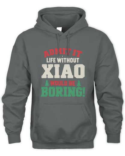 XIAO P5 TH08 Christmas T-Shirt – “Life Without NAME Would Be Boring” - Unisex Hoodie - Charcoal