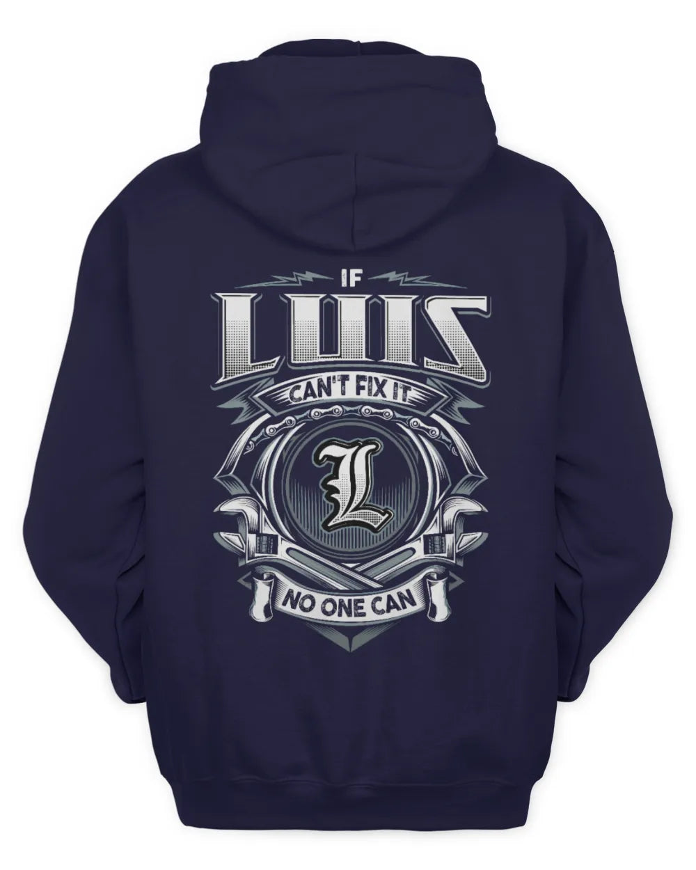 LUIS AP81-K4-626 - Personalized Ahmed Quote Apparel “If Ahmed Can't Fix It, No One Can” - Unisex Hoodie - Navy